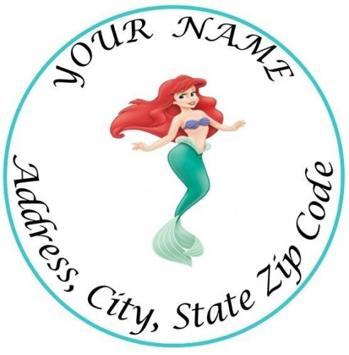 30 Square Stickers Envelope Seals Favor Tags Mermaid Buy 3 get 1 free (mr3)