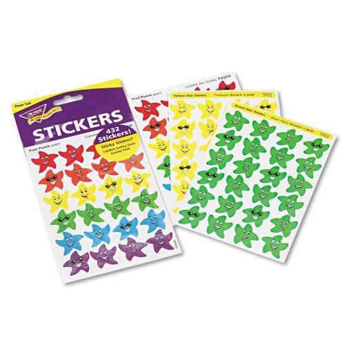 NEW TREND Stinky Stickers Variety Pack  Smiley Stars  432-Pack (T83904)