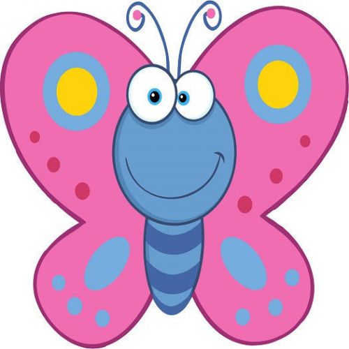 30 Custom Cute Cartoon Butterfly Personalized Address Labels