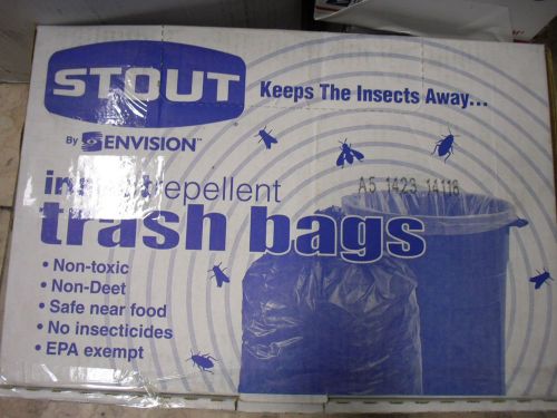 New ! stout insect-repellent trash garbage bags, 55 gal, 2mil, 37 x 52, 65/box for sale
