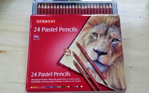 Derwent Pastel Pencil Tin Soft Woodcased Pastels (Set of 24)