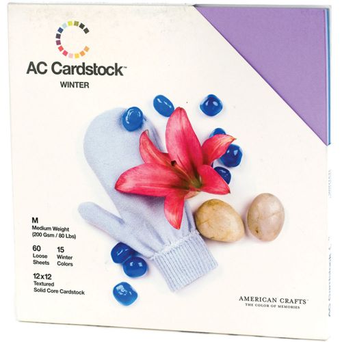 American crafts seasonal cardstock pack 12-in x 12-in 60/pkg winter ac712p12-56 for sale