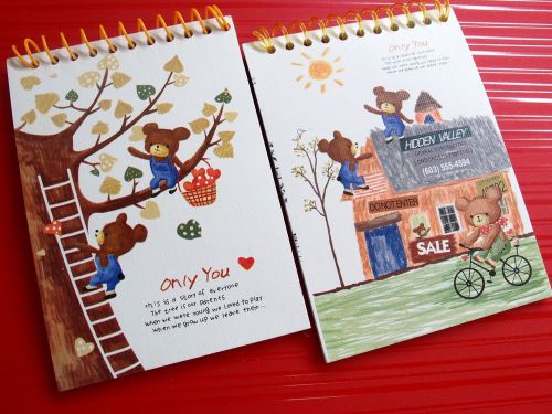2PCS Bears A7 Mini Booklet Notebook Diary Memo Message Scratch Pad D-1 FREE SHIP