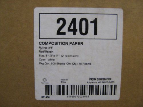Pacon Composition paper 3 eighths ruled 8.5x11 white , 5000 sheets