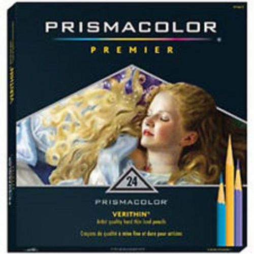Prismacolor Premier Verithin Colored Pencils 24 Artist Hard Thin Lead Pencils