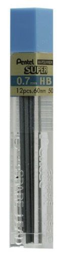 New pentel super hi-polymer lead refill, 0.7mm medium, hb, 12 pieces of lead for sale