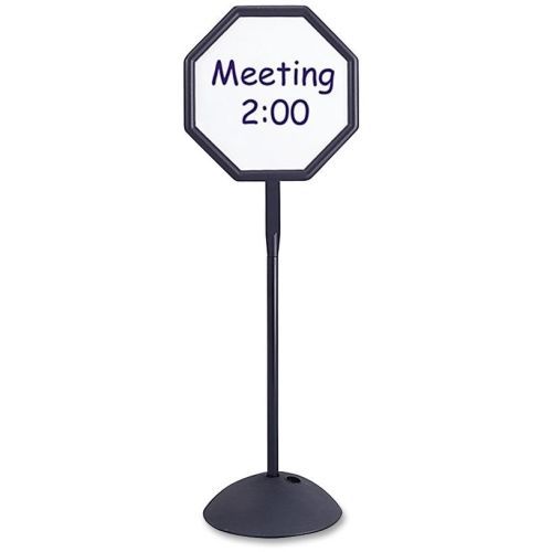 Double Sided Sign, Magnetic/Dry Erase Steel, 19 1/4 x 19 1/4, White, Black Frame