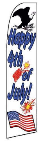 Happy 4th of july tall bow feather swooper banner 15&#039; foot new flag free ship for sale