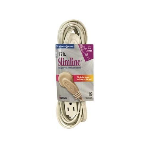 Slimline 2255 flat plug extension cord, 3-wire, beige, 13-foot new for sale