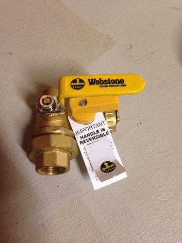 3/4&#034; ips threaded union webstone pro-pal ball drain/purge valve #40433 for sale