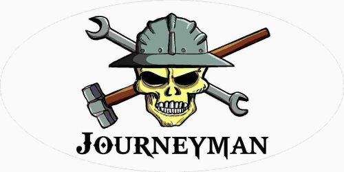 3 - Journeyman Skull Union Oilfield Hard Hat Tool Box Helmet Sticker H391