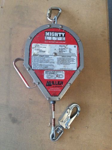 Miller mighty lite self retracting lifeline rl red 30ss/30ft 3/16&#034; steel cable for sale