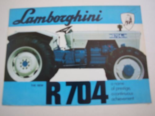 Lamborghini R704 R704DT 704 Tractor Color Brochure, c.&#039;72 original, RARE