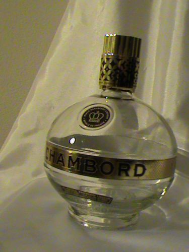 CHAMBORD black raspberry liqueur France 750 ml empty clear glass bottle collect