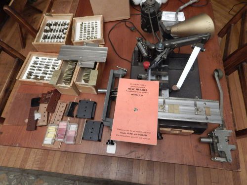 Vintage NEW HERMES Engraving Machine with sets Fonts EXTRAS