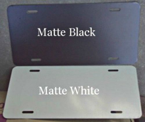 25 pcs. .040 matte white over matte black  aluminum license plate/car tag blanks for sale