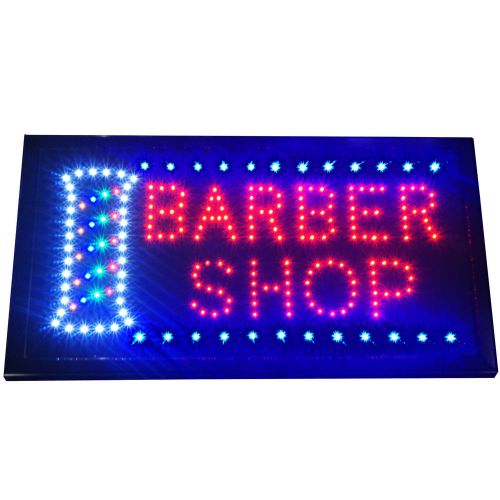 Large Animated Barber Shop LED Open neon 24 x 13 Sign Hair salon display Stylist
