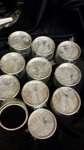 Silver Round Ring Boxes- Lot of 10