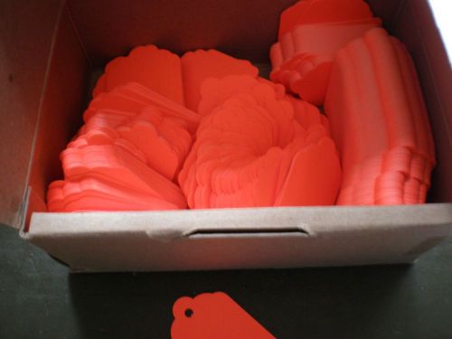 #5 Price Tags Fluorescent Red - 1-1/8 inch wide and 1-3/4 inch- approx 250 tags