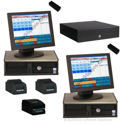 New 2 stn delivery touchscreen pos system w/ credit card software for sale