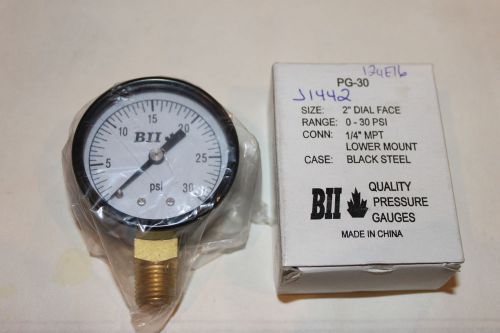 Air pressure gauge 2&#034; dial, bottom mount 30,60,160psi - one gauge only for sale