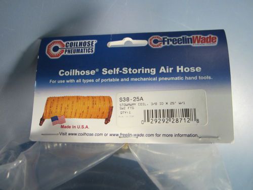 Freelin wade coilhose stowaway coil self-storing air hose s38-25a 3/8&#034; id x 25&#039; for sale