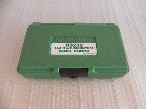 GREENLEE RS232, 25 Pin D-Subminiature Panel Punch # 34420