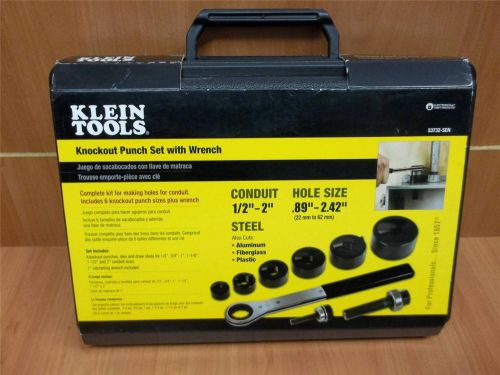 Klein tools 53732-sen knockout punch with wrench 9-piece set *new open box* for sale