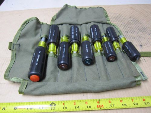 Pratt &amp; reed 9 pc us made s.a.e.  nut driver set w/ canvas pouch super clean for sale