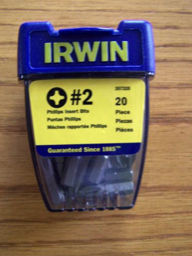 20 pack Irwin  #2 phillips insert bits NEW # 357320