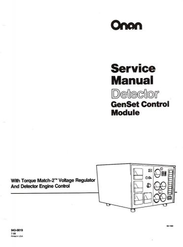 ONAN Detector GenSet Control Module Service Manual