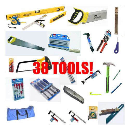 NEW Carpenters Woodworking Apprentices Starter Tool Kit with 38 Tools