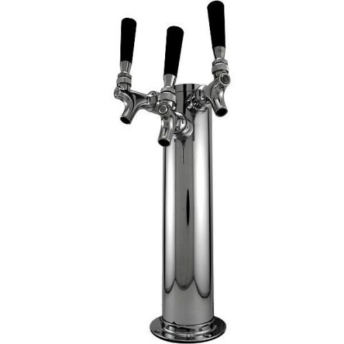 Triple Tap Draft Beer Tower - Stainless Steel - 3&#034; Diameter - Bar Pub Kegerator