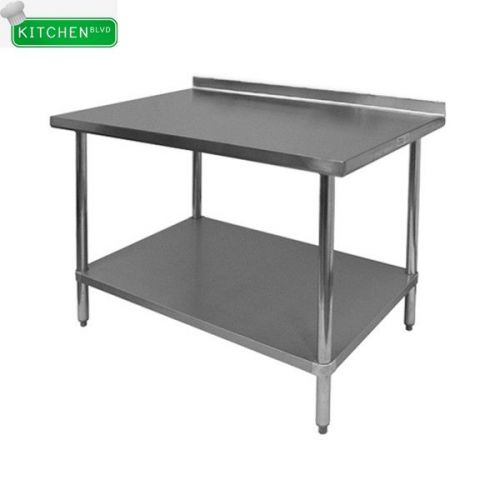1-1/2&#034; Rear Upturn Work Tables Stainless Steel Top 30&#034;x96&#034;