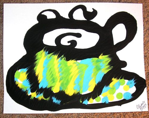Fun Pop Art Coffee Cup GinaMarie Art    Original Abstract Painting SIGNED Happy!