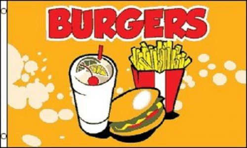 BURGERS Flag Fast Food Restaurant Sign Food Tent Banner Hamburger Pennant 3x5