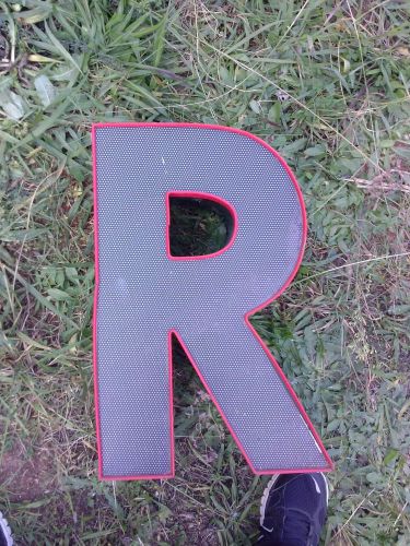 Channel Letter Black with red trim Upper Case &#034;R&#034;
