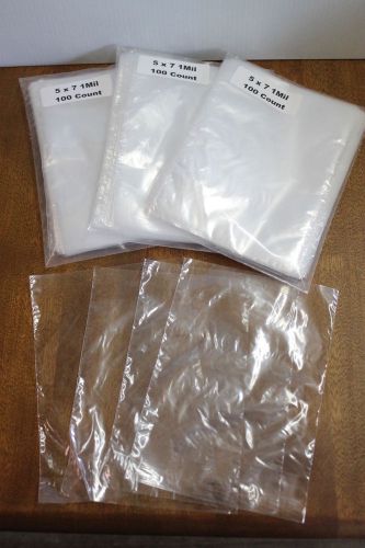 300 Count 1 Mil Clear 5 x 7 Flat Open Top Polybags -NEW-