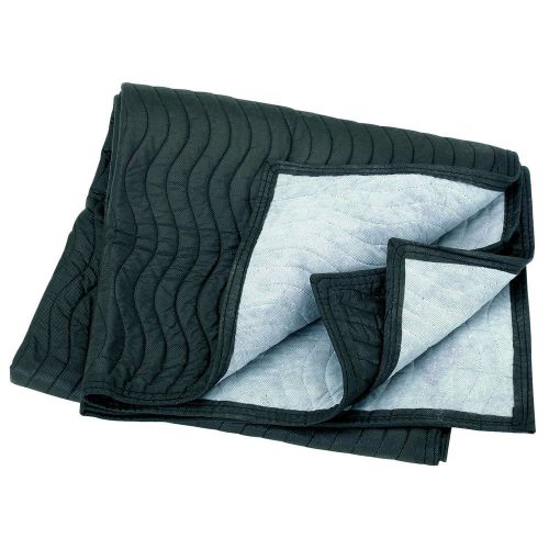 40&#034; x 72&#034; mover&#039;s blanket quilted padded black gray poly cotton furniture moving for sale