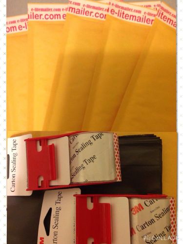 SHIPPING SUPPLIES- 2 Packing Tape, 50 padded envelope, 20Poly Self-seal mailbag