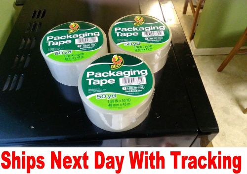 3 ROLLS CLEAR Duck Duct Packaging Packing Shipping Tape 150 Yards Ship Next Day
