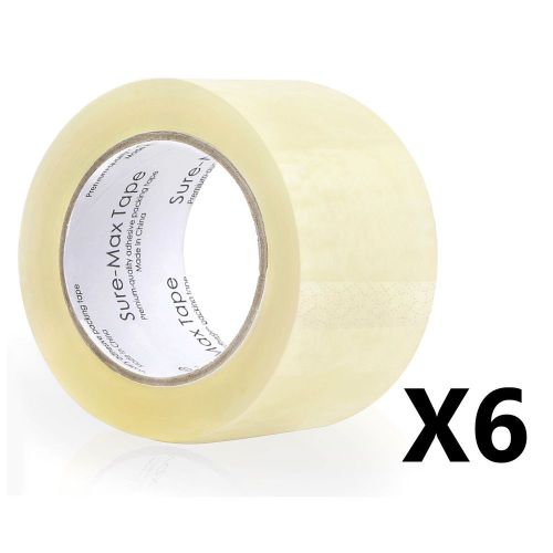 6 JUMBO Roll Clear Carton Sealing Packing Tape 2&#034; 2mil SUPER THICK 110 yard 330&#039;