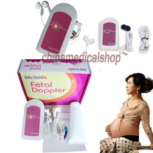 Pocket fetal heart doppler prenatal baby heart sound monitor free gel us seller for sale
