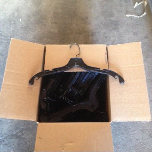 Shirt hangers black plastic lot 54 case pallet deal clothing store fixtures euc for sale