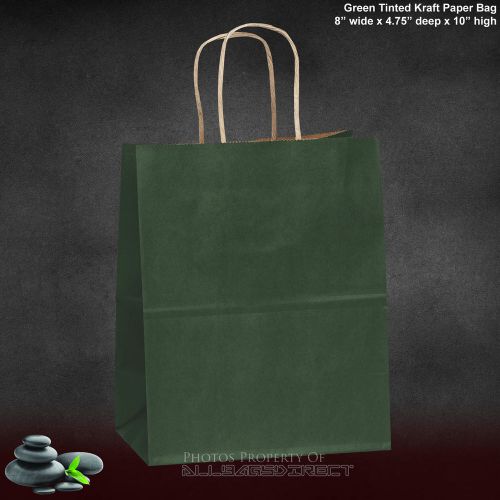 75 pcs green paper bag retail bag merchandise bag kraft bag  8&#034;x4.75&#034;x10&#034; for sale