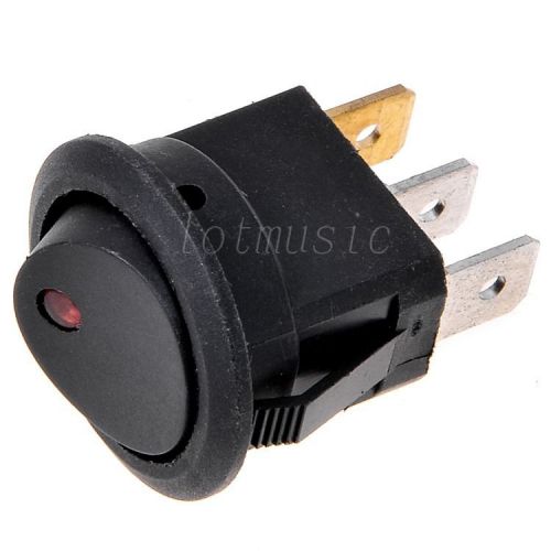 Snap in round led rocker indicator switch 3 pin on/off for sale