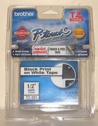 Genuine Brother P-Touch TZ-231 1/2&#034; label tape, sealed