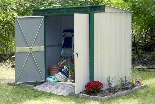 Arrow Sheds Lean to shed 6&#039;x4&#039;  Prefab Small Steel Garden Tool Storage diy Kit