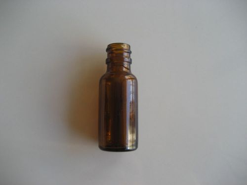lot of 10 Glass Bottles, Amber Glass .5 oz  18/415 with white pump