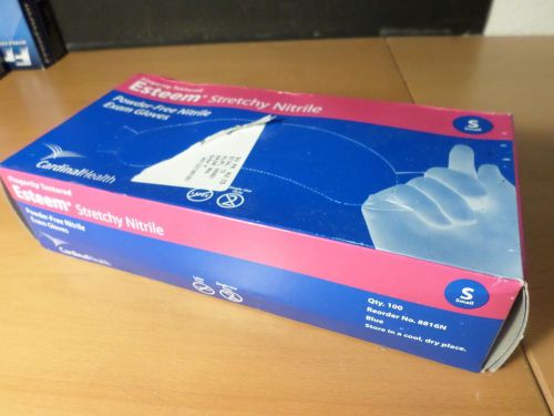 Esteem powder-free textured blue stretchy nitrile gloves s small (box of 100) for sale